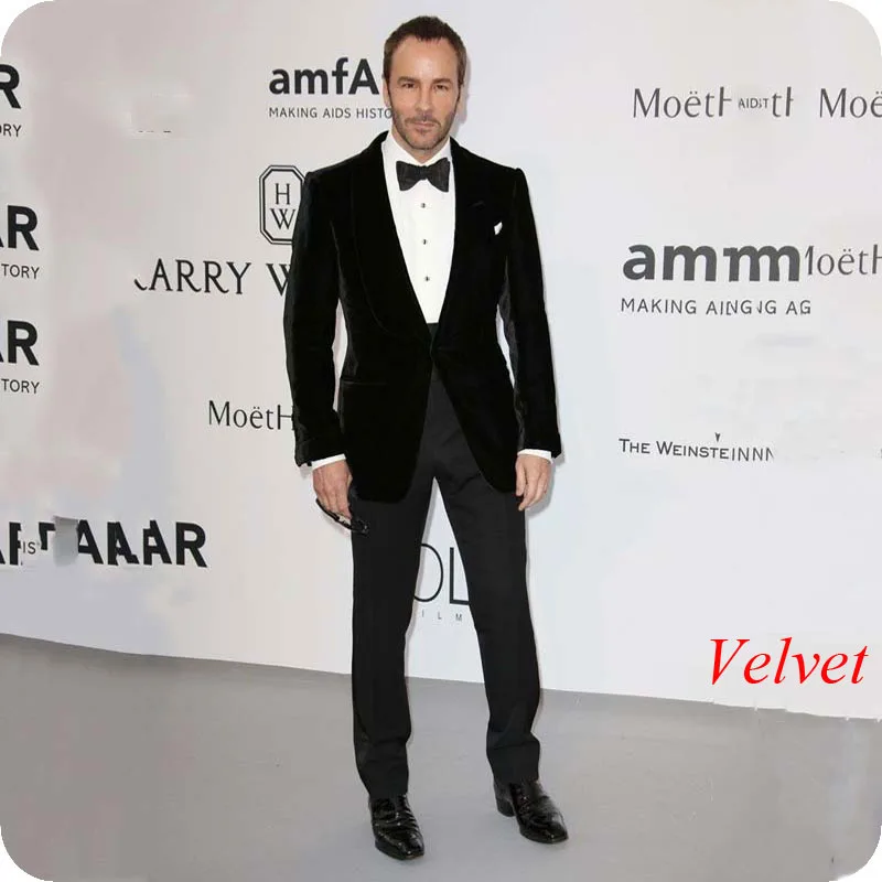 

Latest Coat Pant Designs Black Velvet Men Suits for Wedding Suit Groom Tuxedo 2Piece Smoking Jacket Man Blazers Peaked Lapel
