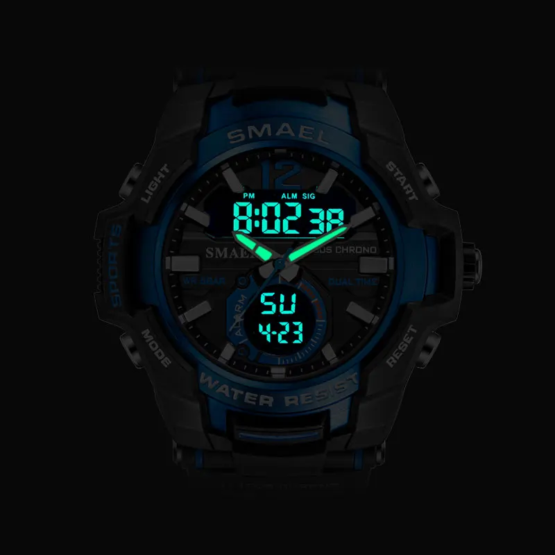 Часы наручные SMAEL Мужские кварцевые цифровые спортивные водонепроницаемые в