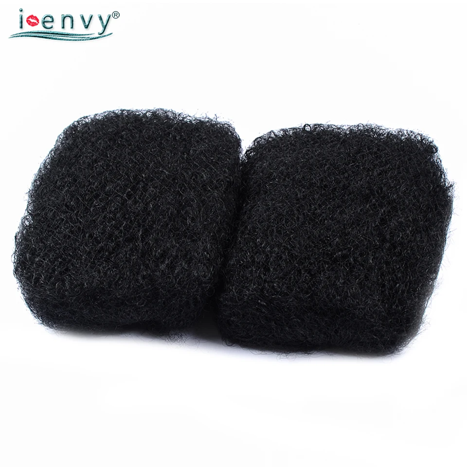 IEnvy Jet Black Brazilian Hair Afro Kinky Curly Bulk For Braiding Colored 1 No Weft Human Weave Canbe Restyle Nonremy | Шиньоны и