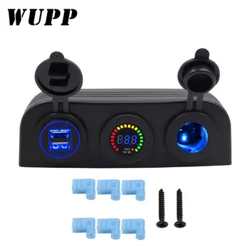 

WUPP Waterproof Dual USB Vehicle DC 12-24V Car Charger Car Cigarette Lighter Socket 12V USB 4.2A Power Adapter Charger Voltmeter