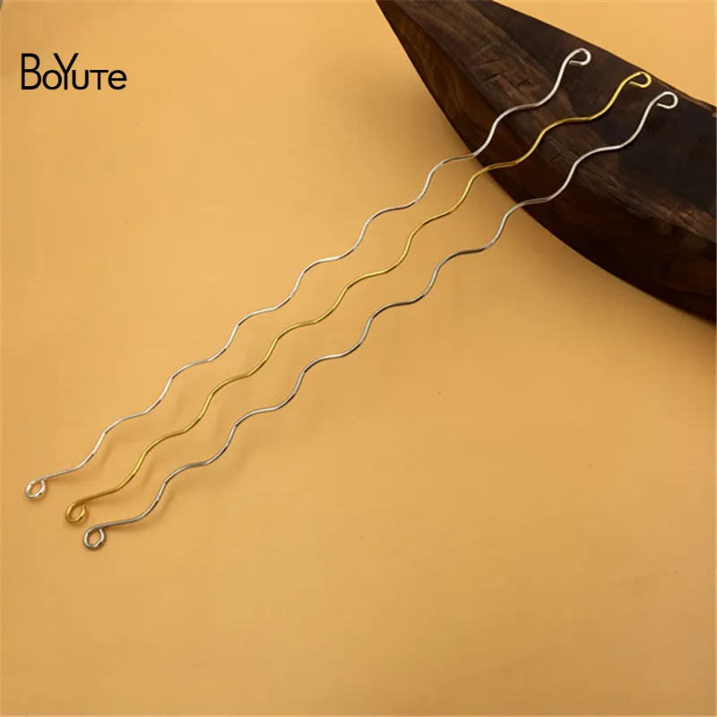 BoYuTe 20Pcs 3001.8MM Metal Iron Wire Accessories with Loop for Diy Tiara Crown Jewelry Making (2)