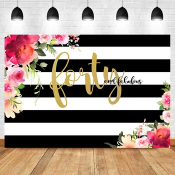 NeoBack Forty and Fabulous Backdrop Flower Stripes 40th Birthday Photography Background Women Birthday Party Banner Backdrops
NeoBack Forty and Fabulous Backdrop Flower Stripes 40th Birthday Photography Background Women Birthday Party Banner Backdrops