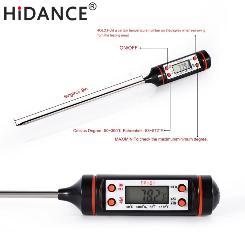 HiDANCE Electronic Digital Thermometer instruments hydrometer Meat Food Probe Kitchen Cooking weather station temperature sensor
HiDANCE Electronic Digital Thermometer instruments hydrometer Meat Food Probe Kitchen Cooking weather station temperature sensor