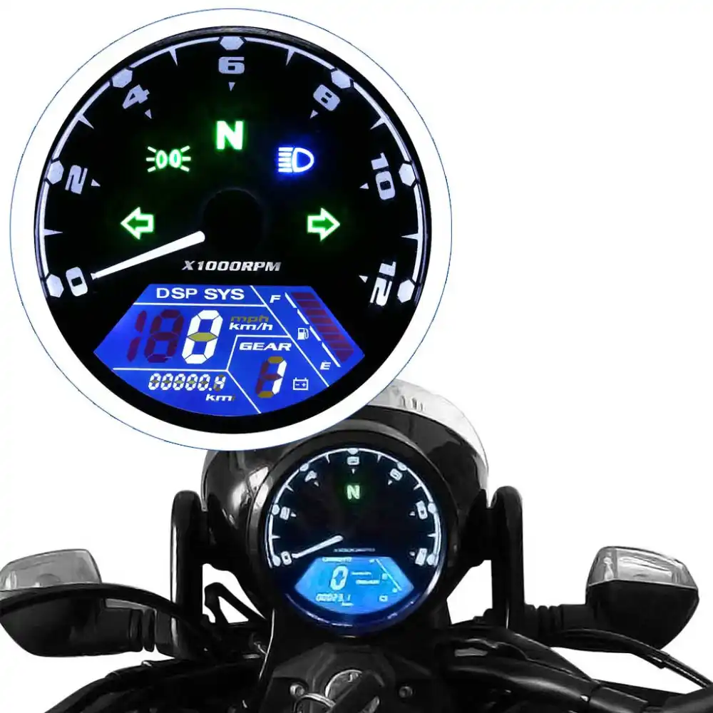 オートバイ液晶デジタルタコメータスピードメーター走行距離ボートマリンスクーターatvパーツ Digital Tachometer Speedometer スピードメーター走行距離タコメータースピードメーター Gooum