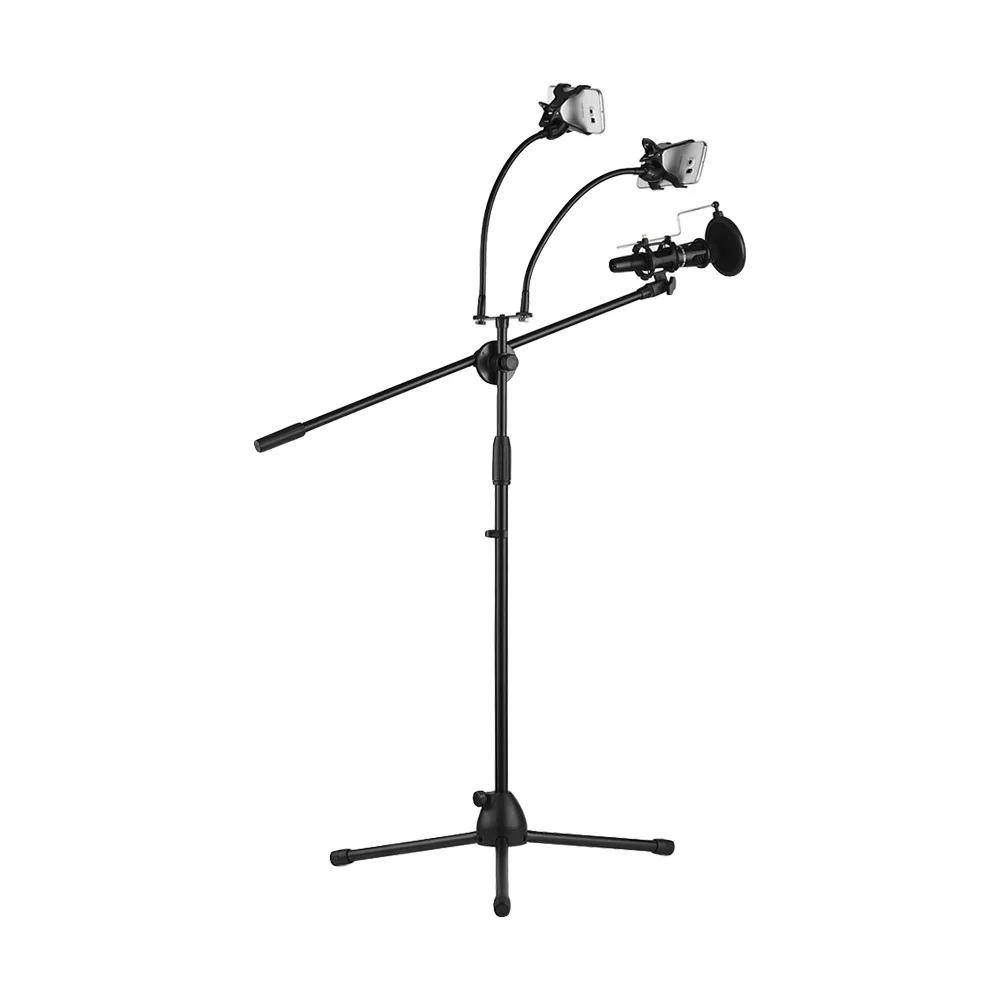 Best Microphone Stand Adjustable Tripod MIC Holder Height With Boom Arm
