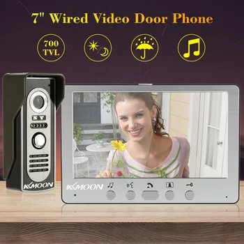 KKmoon® 7” Wired Video Door Phone System Visual Intercom Doorbell Alloy support Unlock Infrared Night View Rainproof