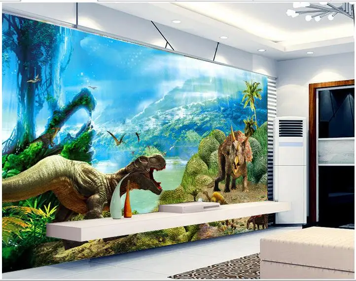 3d фотообои на заказ Настенные обои 3 d динозавр мечтательный фон для гостиной