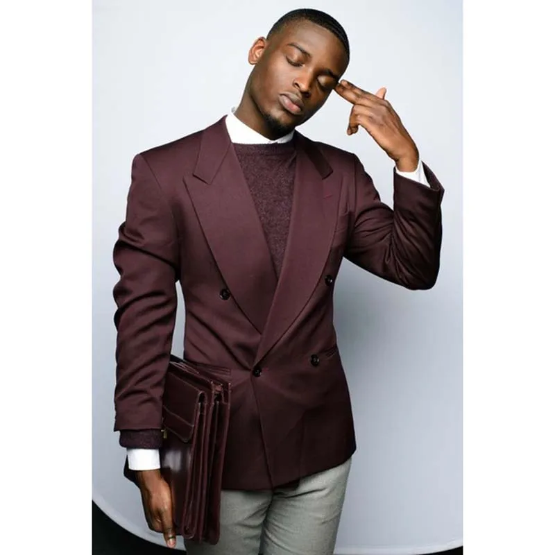 Custom Made Burgundy Blazer Double Breasted Mens Wedding Prom Party Suits 2 Pieces Groom Tuxedo terno masculino men suit
Custom Made Burgundy Blazer Double Breasted Mens Wedding Prom Party Suits 2 Pieces Groom Tuxedo terno masculino men suit
