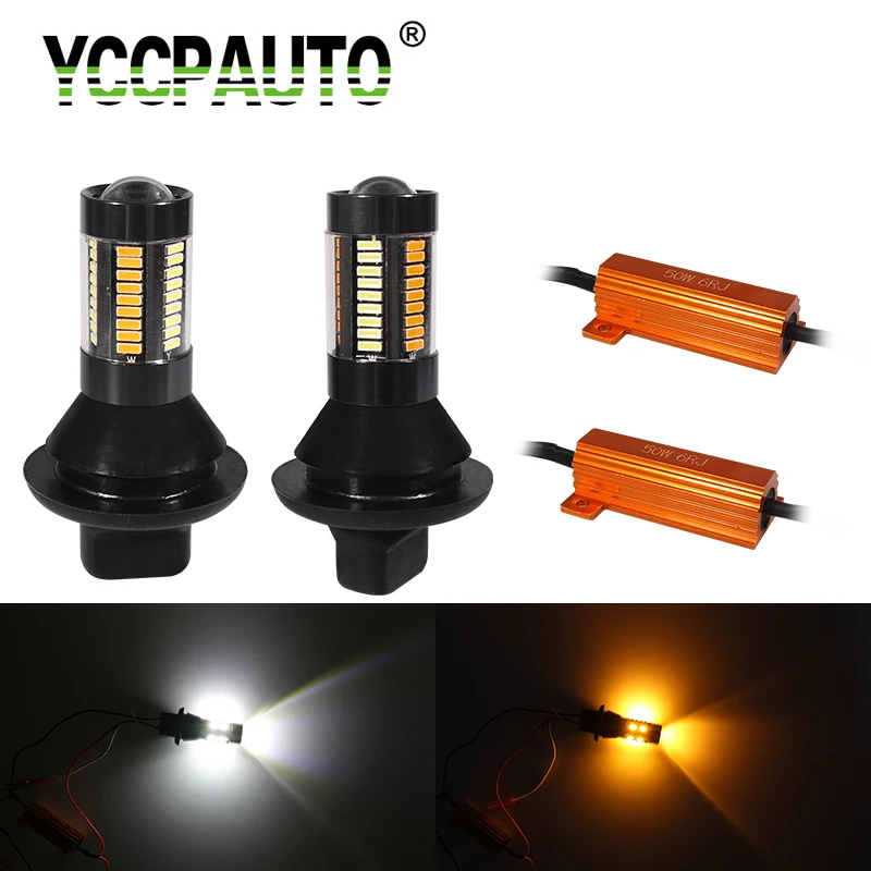 2Pcs T20 LED 1156 BAU15S PY21W W21W P21W LED Canbus External Light Dual Color No Error Turn Signal Light DRL White Amber 66 SMD
2Pcs T20 LED 1156 BAU15S PY21W W21W P21W LED Canbus External Light Dual Color No Error Turn Signal Light DRL White Amber 66 SMD
