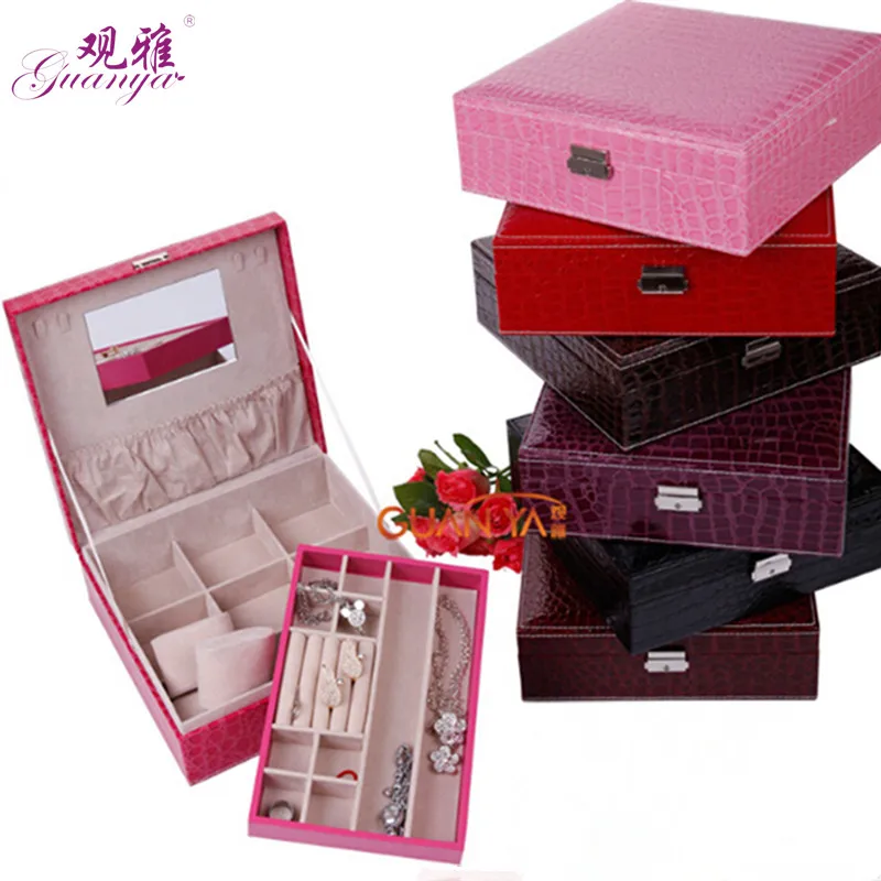 Euroean Style Crocodile Pattern Leather Covered Imitation Leather Jewelry Storage Box With Lock And Mirror 7 Color For Gifts
Euroean Style Crocodile Pattern Leather Covered Imitation Leather Jewelry Storage Box With Lock And Mirror 7 Color For Gifts