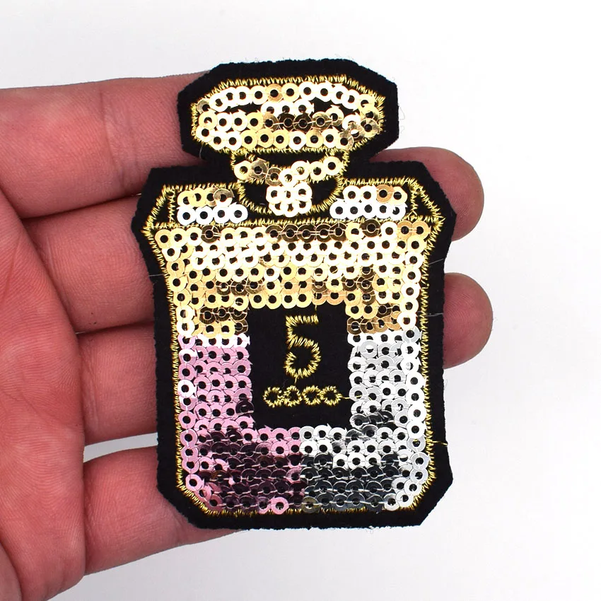 New Fashion Sequins Perfume Bottle Patches Embroidered Iron on Patch for Clothing Garment Applique DIY Accessory Free Shipping
New Fashion Sequins Perfume Bottle Patches Embroidered Iron on Patch for Clothing Garment Applique DIY Accessory Free Shipping