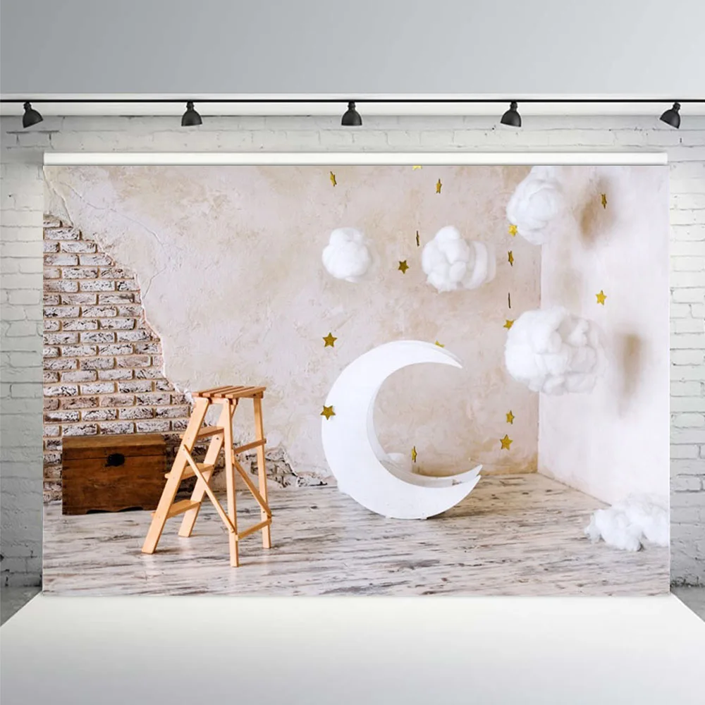 Vinyl Photography Background Brick Wall Moon Model Cotton Clouds Stars Baby Customized Children Backdrops for Photo Studio
Vinyl Photography Background Brick Wall Moon Model Cotton Clouds Stars Baby Customized Children Backdrops for Photo Studio