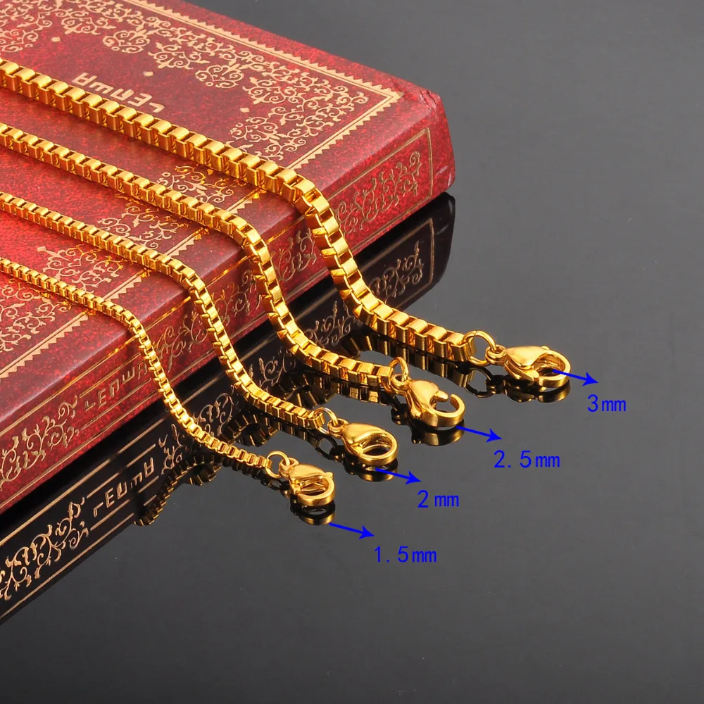 FUNIQUE 45/50/55/60cm Stylish Stainless Steel Box Chain Necklace For Men Women Fine Jewelry Silver gold color Chain Necklace
FUNIQUE 45/50/55/60cm Stylish Stainless Steel Box Chain Necklace For Men Women Fine Jewelry Silver gold color Chain Necklace