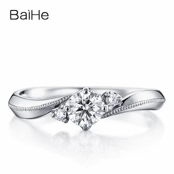 BAIHE Solid 10K White Gold(AU417) About 0.25ct Certified Round Moissanite Engagement Wedding Women Trendy Fine Jewelry Gift Ring
BAIHE Solid 10K White Gold(AU417) About 0.25ct Certified Round Moissanite Engagement Wedding Women Trendy Fine Jewelry Gift Ring