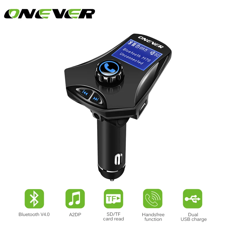 

Car Mp3 Player Wireless Bluetooth FM Transmitter Modulator HandsFree Car Kit A2DP 5V 2.1A USB Charger Support U Disk/TF Card