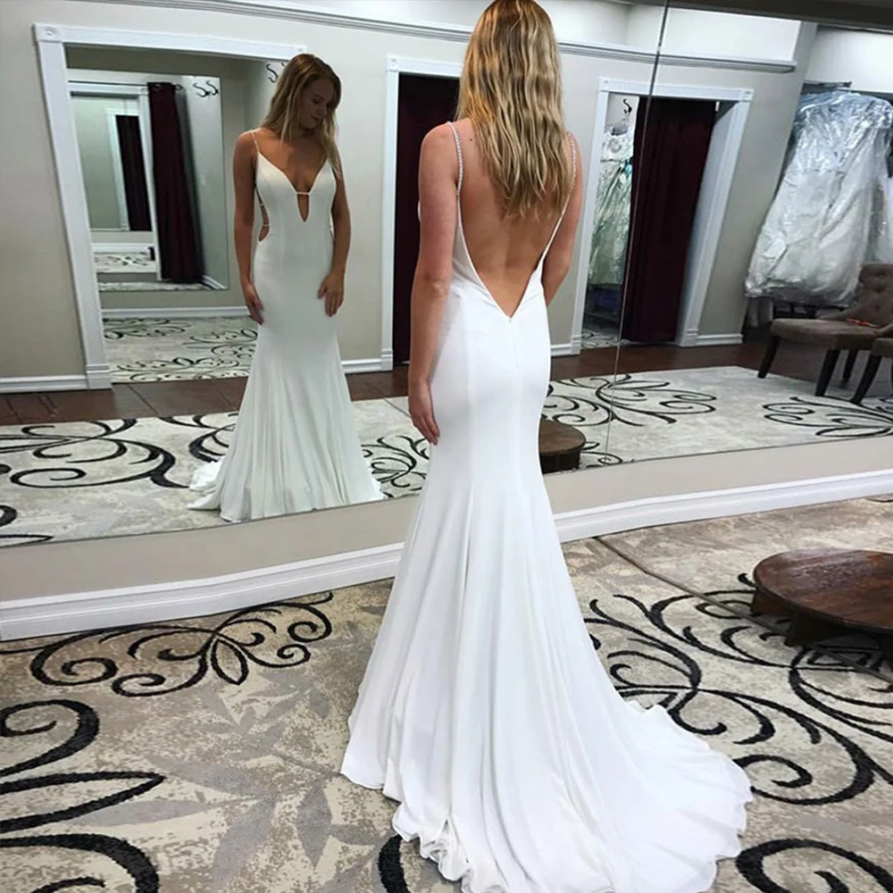 Bbonlinedress New Arrival Mermaid Prom Dress Long Sexy Spaghetti Straps Backless Evening Dress White Satin Chiffon Evening Gowns
Bbonlinedress New Arrival Mermaid Prom Dress Long Sexy Spaghetti Straps Backless Evening Dress White Satin Chiffon Evening Gowns
