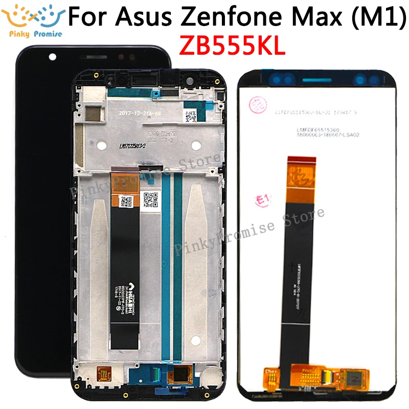 Дигитайзер сенсорного экрана для ASUA ZenFone Max M1 ZB555KL стеклянный ЖК-дисплей с рамкой и