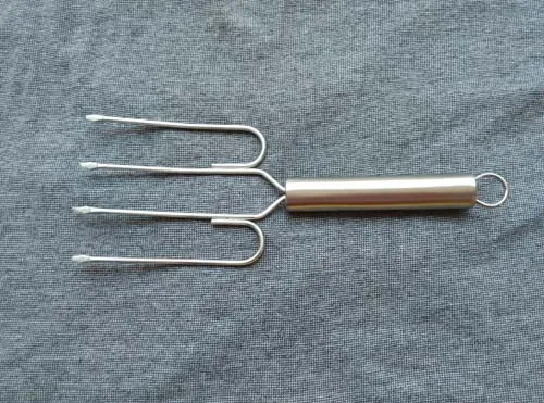 Stainless Steel Turkey Lifter Tenderizer Carving Fork BBQ Poultry Roast Ham (1)