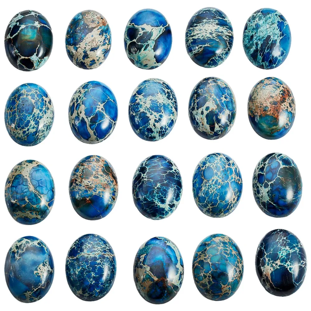 TUMBEELLUWA 1Lot (5Pc) Deep Blue Sea Sediment Jasper Oval Stone Cabochons Flatback Semi-precious CAB for Jewelry Making,18x25mm
TUMBEELLUWA 1Lot (5Pc) Deep Blue Sea Sediment Jasper Oval Stone Cabochons Flatback Semi-precious CAB for Jewelry Making,18x25mm
