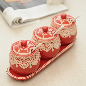 Ceramic seasoning jar set festive seasoning box three sets salt pot spice jar seasoning bottle wx9061505
Ceramic seasoning jar set festive seasoning box three sets salt pot spice jar seasoning bottle wx9061505