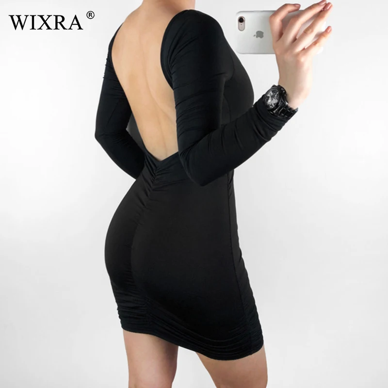 Wixra 2019 Summer Sexy Backless Mini Dress Women's Long Sleeve Slim Short Dresses White Black Color Hot For Ladies
Wixra 2019 Summer Sexy Backless Mini Dress Women's Long Sleeve Slim Short Dresses White Black Color Hot For Ladies