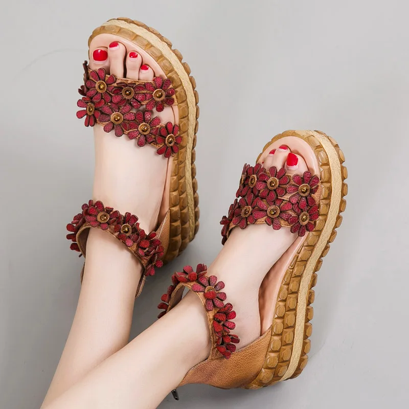 Women Leather Sandals 6 Cm High Heels Fish Mouth 2019 Summer Shoes Girl Casual Sandals Flower Handmade Genuine Leather Sandals
Women Leather Sandals 6 Cm High Heels Fish Mouth 2019 Summer Shoes Girl Casual Sandals Flower Handmade Genuine Leather Sandals