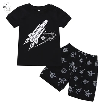 BINIDUCKLING Summer Fashion Boys Kids Clothing Sets Rocket Printed Short Sleeve Black T-Shirt+Shorts Cotton Children Boy Clothes
BINIDUCKLING Summer Fashion Boys Kids Clothing Sets Rocket Printed Short Sleeve Black T-Shirt+Shorts Cotton Children Boy Clothes