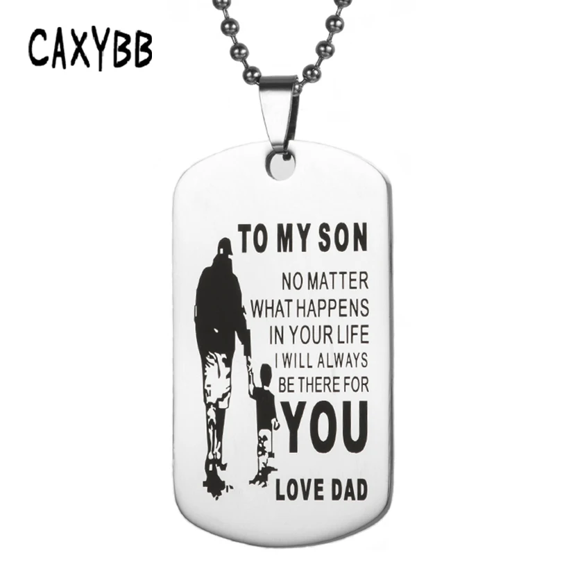Caxybb New My Son Dog Tag Stainless Steel Father-Son Pendant Necklace Nameplated Necklace Love Gift To My Son
Caxybb New My Son Dog Tag Stainless Steel Father-Son Pendant Necklace Nameplated Necklace Love Gift To My Son