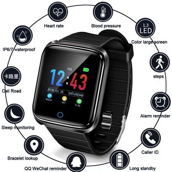 

Sport Watch Depth IP68 Waterproof Smart Watch Blood Pressure Heart Rate Monitor Calorie Pedometer Information Reminder