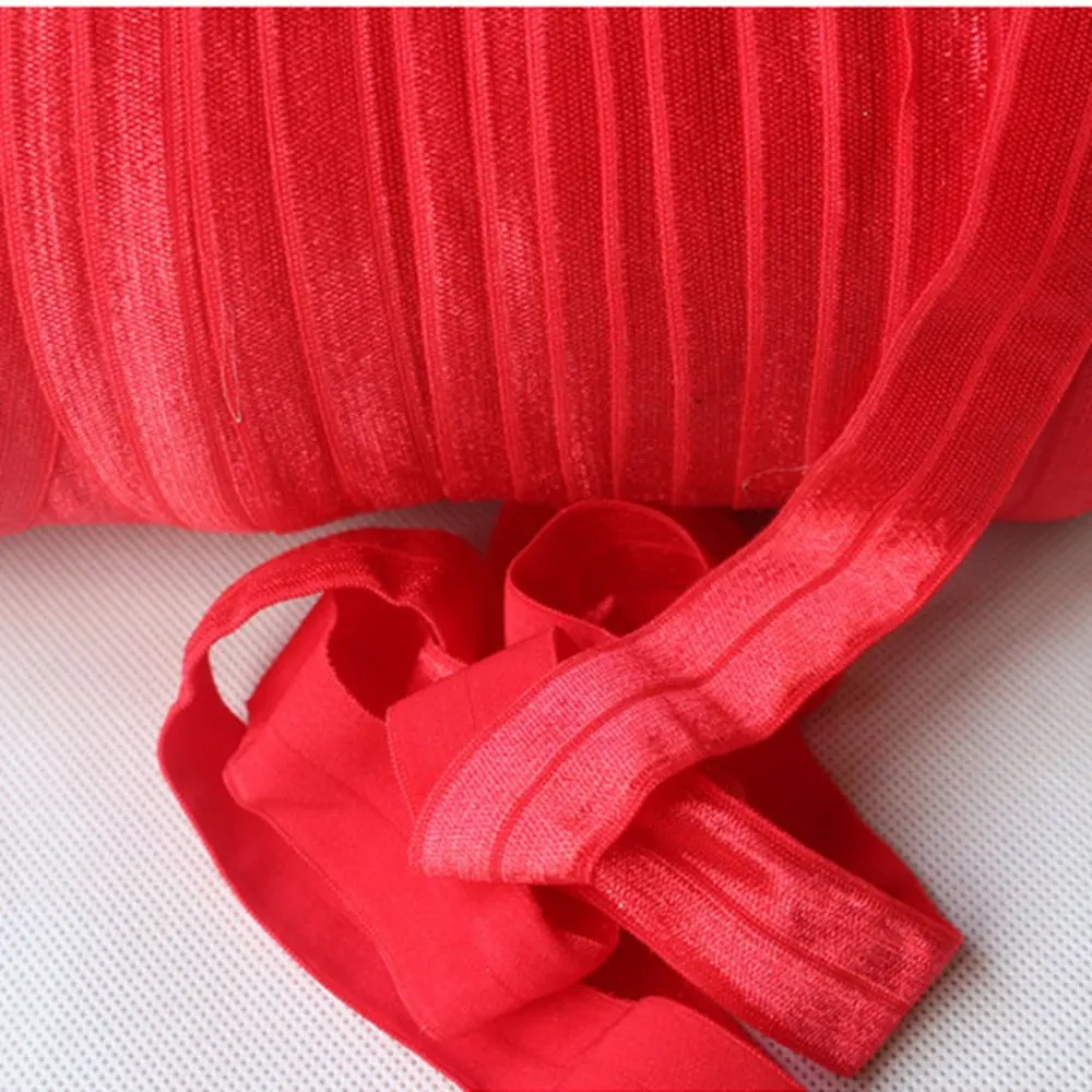 

1" 25mm 10 50 100Yards Solid Color 250 Red FOE Fold Over Elastic Ribbon