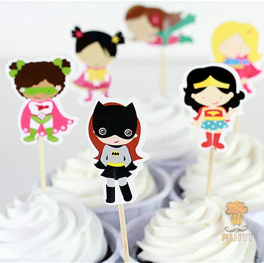 24pcs Girls superhero spiderman batman The Avengers candy bar cupcake toppers pick baby shower kids birthday party supplies
24pcs Girls superhero spiderman batman The Avengers candy bar cupcake toppers pick baby shower kids birthday party supplies