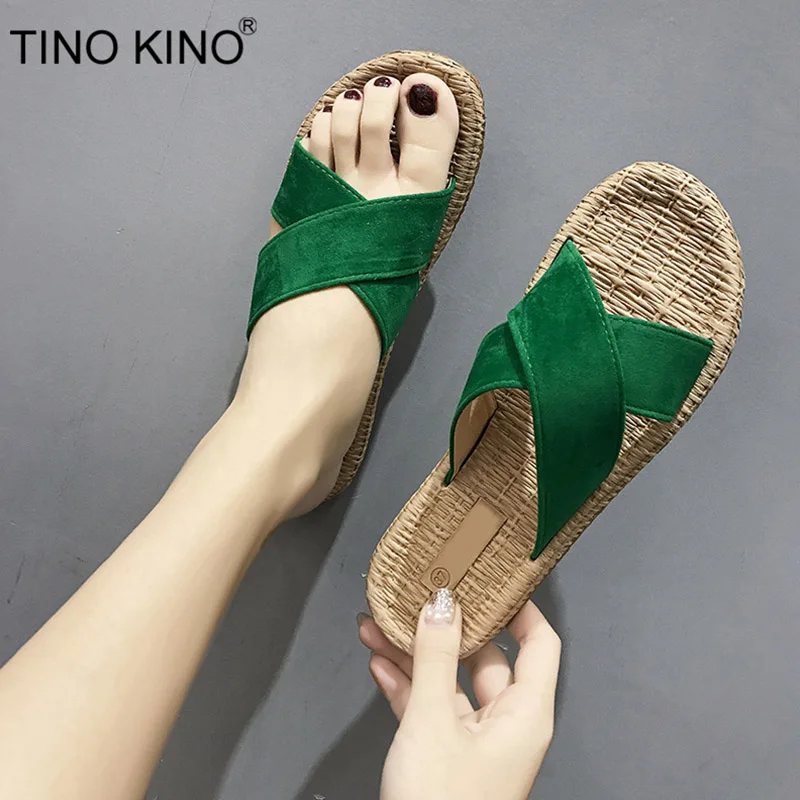 TINO KINO 2019 Women Straw Flat Summer Slippers Ladies Outdoor Slip On Fashion Shoes Female Flock Casual Comfort Footwear
TINO KINO 2019 Women Straw Flat Summer Slippers Ladies Outdoor Slip On Fashion Shoes Female Flock Casual Comfort Footwear