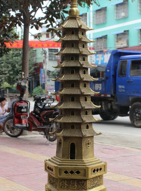 23" Old China Buddhism Temple Bronze 9 Floor WenChang Pagoda Stupa Tower Statue
23" Old China Buddhism Temple Bronze 9 Floor WenChang Pagoda Stupa Tower Statue