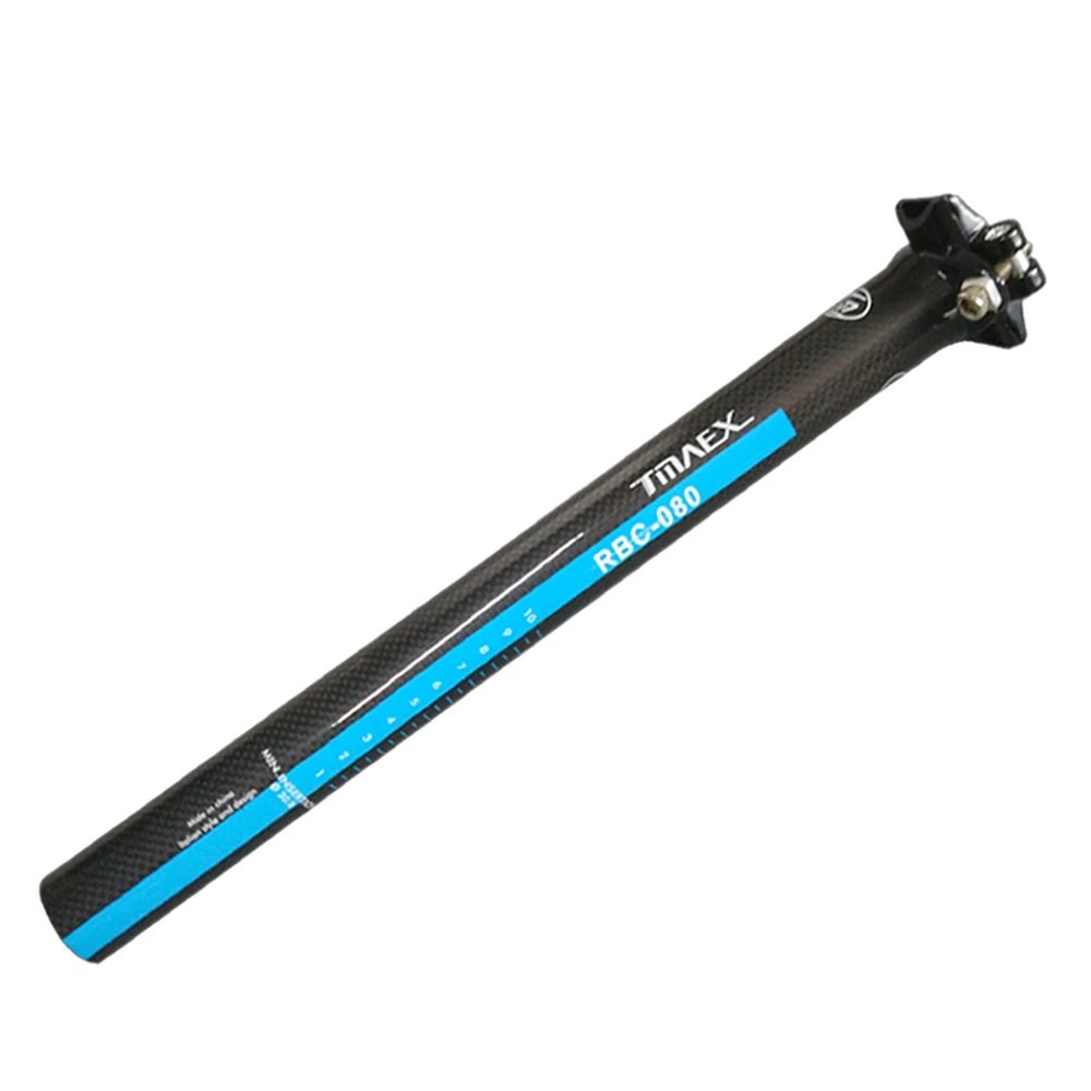 TMAEX-080 Carbon Seatpost Fiber Bike MTB/Road Seat post Bike Double Nail Seatpost 27.2/30.8/31.6*350/400mm 3K Gloss Blue
TMAEX-080 Carbon Seatpost Fiber Bike MTB/Road Seat post Bike Double Nail Seatpost 27.2/30.8/31.6*350/400mm 3K Gloss Blue