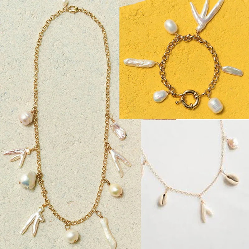 Freshwater Pearl Series Necklace Bracelet Set 2019 New Fashion Personality Gold Color Chain Handmade Design Necklace Bracelet
Freshwater Pearl Series Necklace Bracelet Set 2019 New Fashion Personality Gold Color Chain Handmade Design Necklace Bracelet