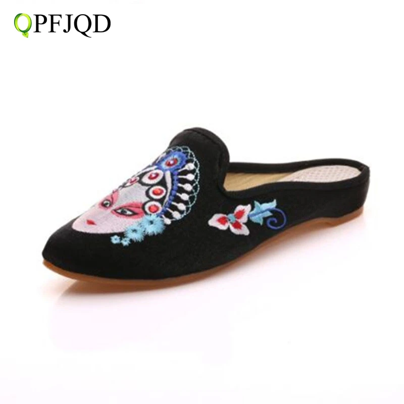 Summer Chinese Style Point Toe Slippers Women Shoes Peking Opera Character Embroidery Sandals Casual Mules Slides Zapatillas
Summer Chinese Style Point Toe Slippers Women Shoes Peking Opera Character Embroidery Sandals Casual Mules Slides Zapatillas