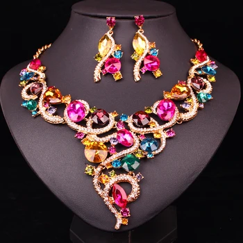 Gorgeous Crystal Necklace Earrings Sets Snake shape Jewelry Sets Indian Bridal Wedding Party Costume Jewellery Gifts for Women
Gorgeous Crystal Necklace Earrings Sets Snake shape Jewelry Sets Indian Bridal Wedding Party Costume Jewellery Gifts for Women