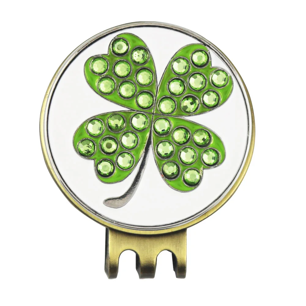 Clover Shamrock Bling отметка для мяча гольфа с магнитным зажимом шляпы античное латунное