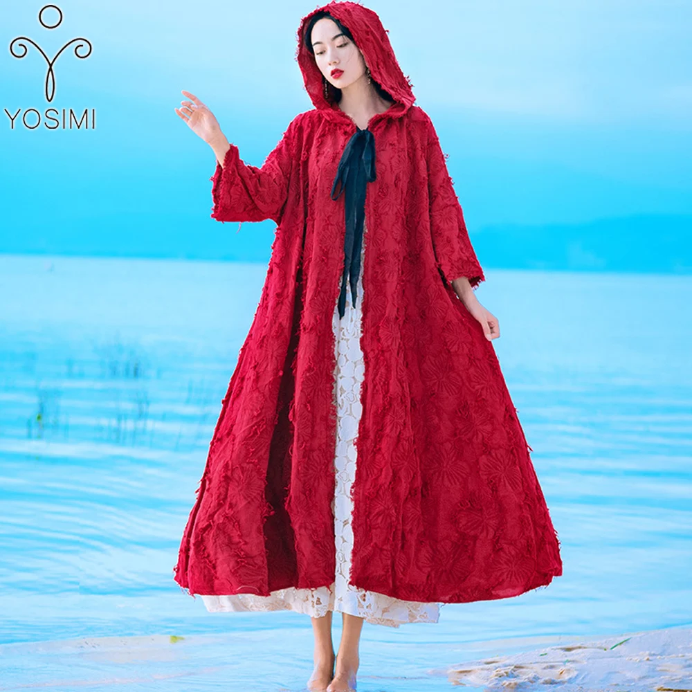 2019 Spring Women Loose Ponchos Half Sleeve with Hooded Cloak Women Cardigan Cloak Hood Cape Red Long Coat Cotton Hooded Poncho
2019 Spring Women Loose Ponchos Half Sleeve with Hooded Cloak Women Cardigan Cloak Hood Cape Red Long Coat Cotton Hooded Poncho