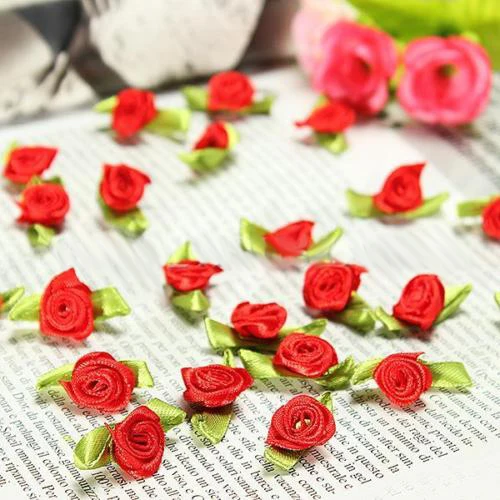 Hot 100pcs Mini Satin Ribbon Rose Flower Leaf Wedding Decor Appliques Sewing DIY Main Color:Red
Hot 100pcs Mini Satin Ribbon Rose Flower Leaf Wedding Decor Appliques Sewing DIY Main Color:Red