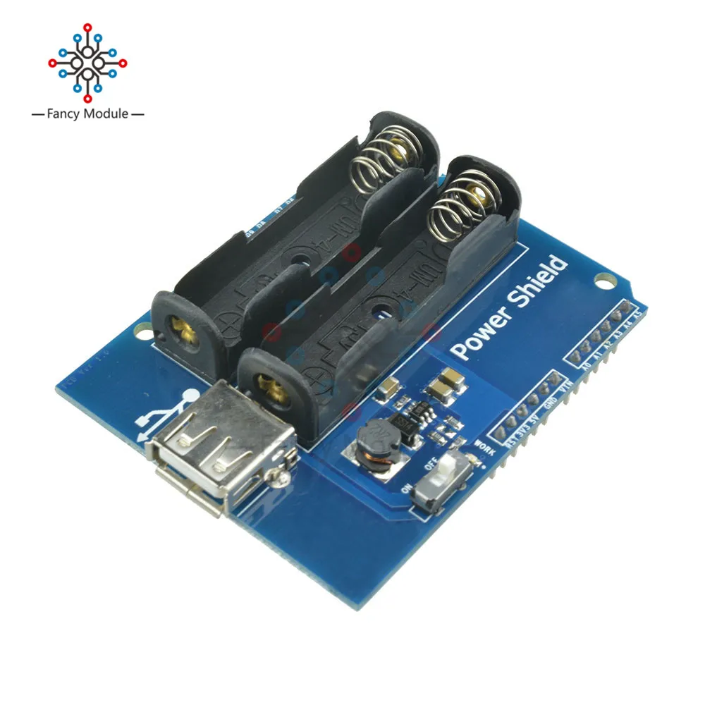 Power Shield Power Supply Board 5V/350mA for Arduino AAA*2 Battery GM