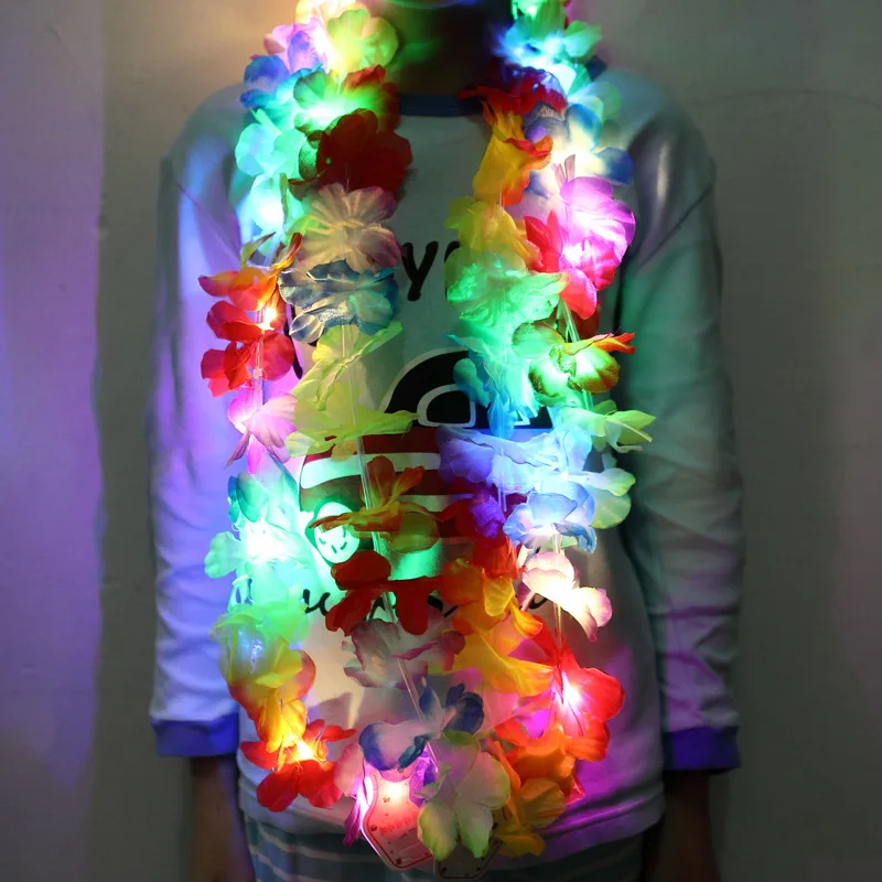 2019 Colorful LED Flashing Blinking Hawaii Flower Wreath Necklace Leis Women Girls Hula Dance Tropical Glow Party Supplies
2019 Colorful LED Flashing Blinking Hawaii Flower Wreath Necklace Leis Women Girls Hula Dance Tropical Glow Party Supplies