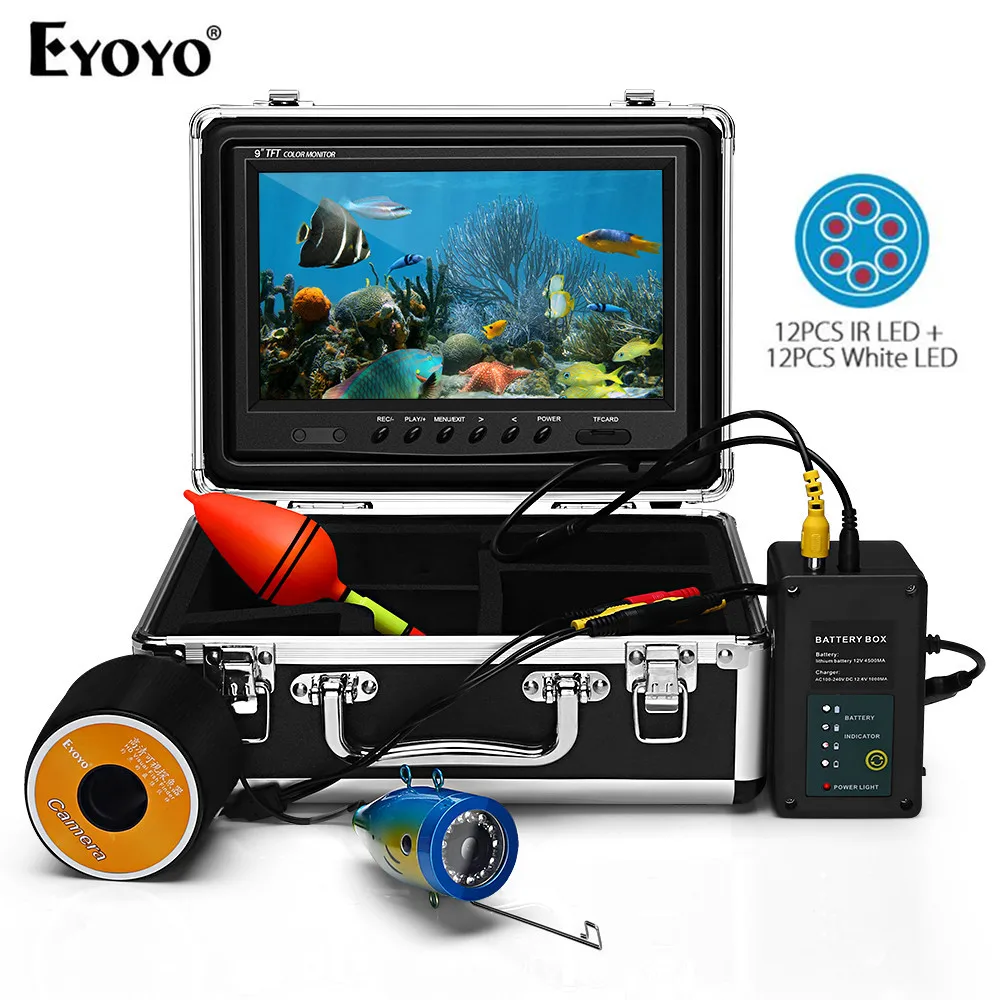 EYOYO EF09 9"30M Fish Finder underwater Fishing Video Camera Led fish finder battery control box camara video pesca submarina
EYOYO EF09 9"30M Fish Finder underwater Fishing Video Camera Led fish finder battery control box camara video pesca submarina