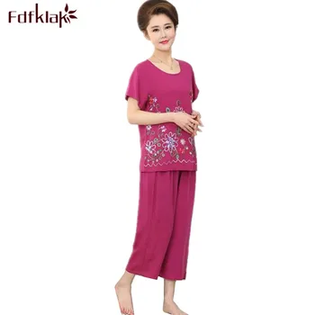 Fdfklak Women's Suit Casual Summer Pajamas Set Plus Size Pyjamas Women Short Sleeve Pijama Sleepwear Home Clothes Pijama Mujer
Fdfklak Women's Suit Casual Summer Pajamas Set Plus Size Pyjamas Women Short Sleeve Pijama Sleepwear Home Clothes Pijama Mujer