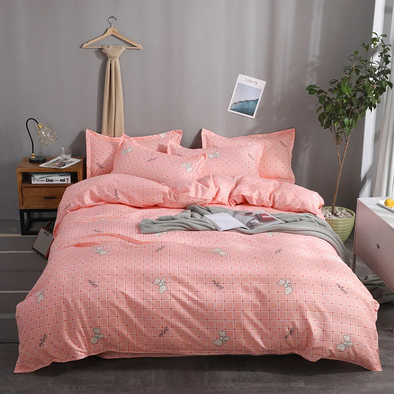 Light Pink Plaid Pattern Bedding Set 4Pcs Home Textile Duvet Cover Bed Linen Sheet Soft Comfortable 4Pcs King Queen Full Size
Light Pink Plaid Pattern Bedding Set 4Pcs Home Textile Duvet Cover Bed Linen Sheet Soft Comfortable 4Pcs King Queen Full Size