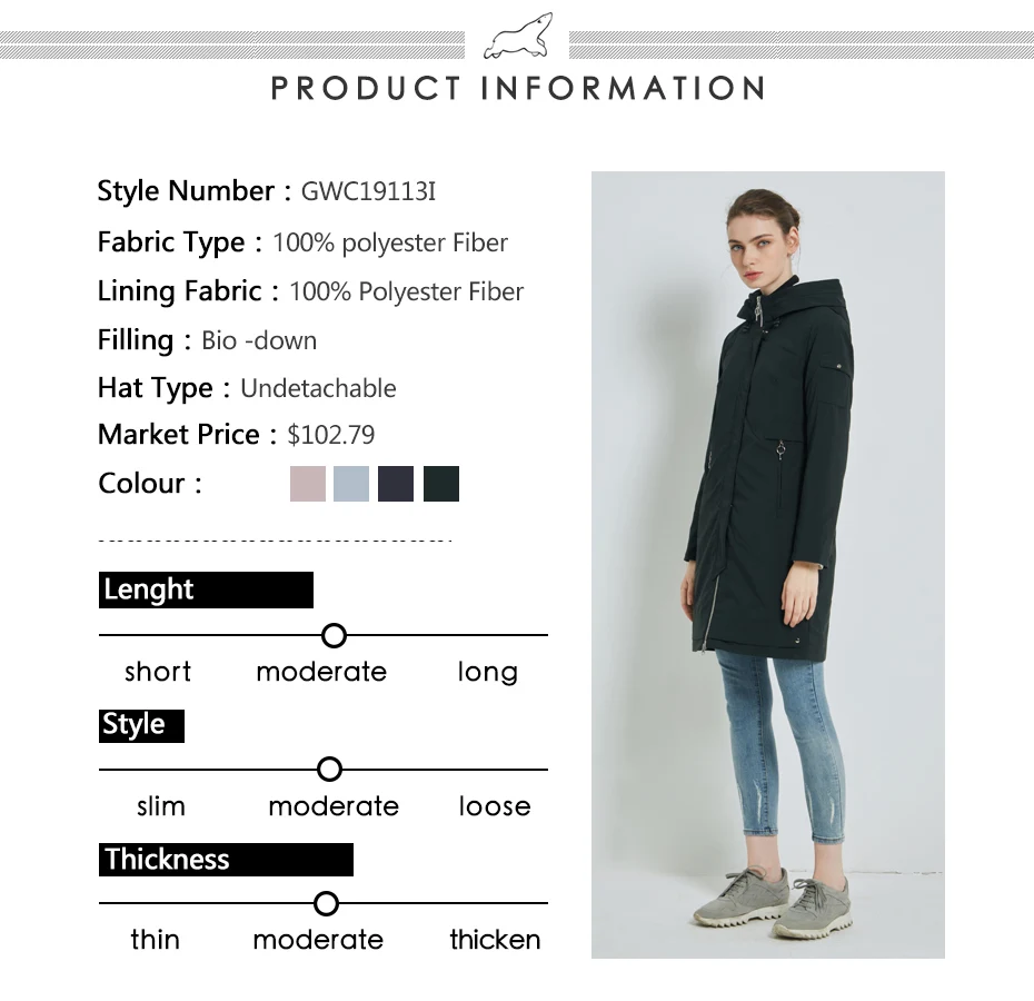 ICEbear 19 New Women's Warm Jacket Autumn Female Casual Parkas Woman Coat with Zipper Women's Brand Apparel GWC19113I 5 ICEbear 19 New Women's Warm Jacket Autumn Female Casual Parkas Woman Coat with Zipper Women's Brand Apparel GWC19113I 5