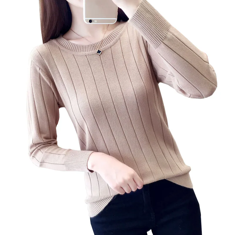 Autumn Fashion Knitted Sweater Women Knitwear Pullover Big size Long sleeve O Neck Black Knit Jumper Harajuku White Tops Female | Женская