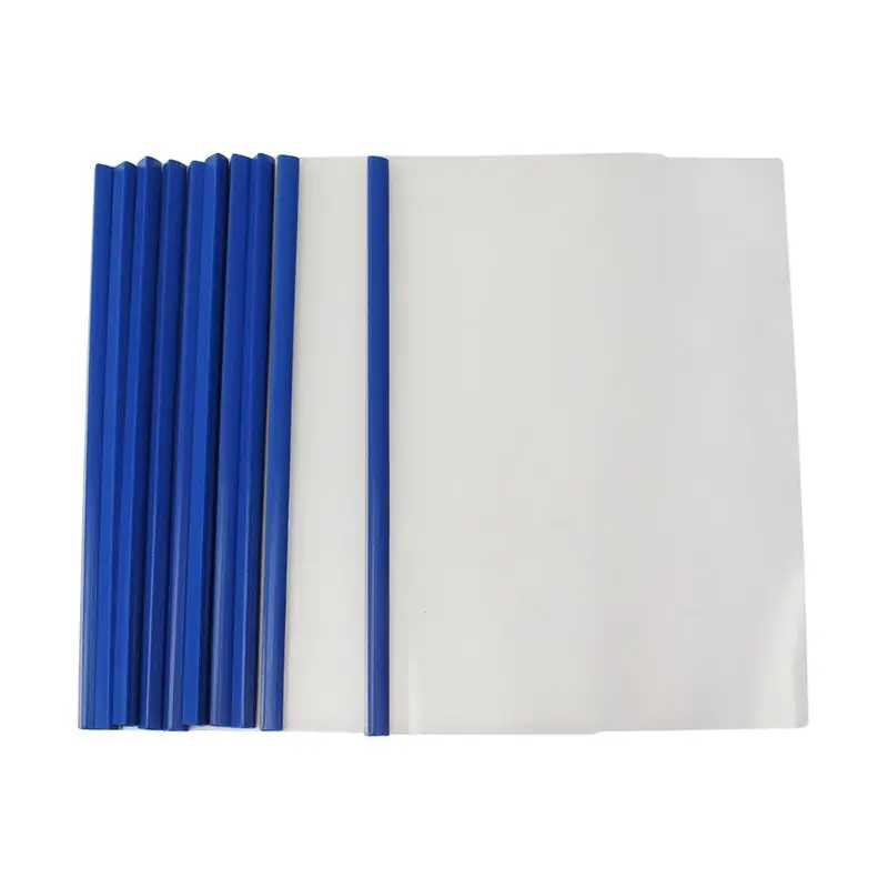 Plastic sliding bookbinders for documents and sheets A4.10 pieces transparent blue
Plastic sliding bookbinders for documents and sheets A4.10 pieces transparent blue