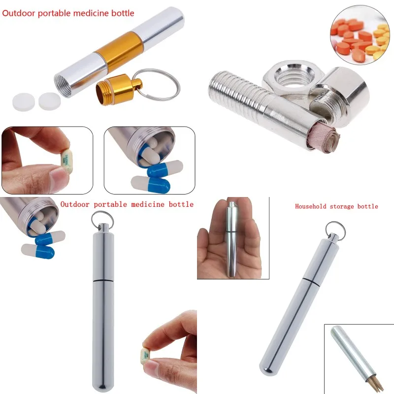 Portable Aluminum Pill Case Box Waterproof Outdoor Medicine Pill Container Case Keychain Metal Waterproof Box Case Container
Portable Aluminum Pill Case Box Waterproof Outdoor Medicine Pill Container Case Keychain Metal Waterproof Box Case Container