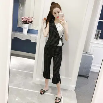 Office Lady Sleeveless Ensemble Femme Survetement Pullover V-neck Summer Costumes For Women Pastel Women Two Piece Outfits
Office Lady Sleeveless Ensemble Femme Survetement Pullover V-neck Summer Costumes For Women Pastel Women Two Piece Outfits